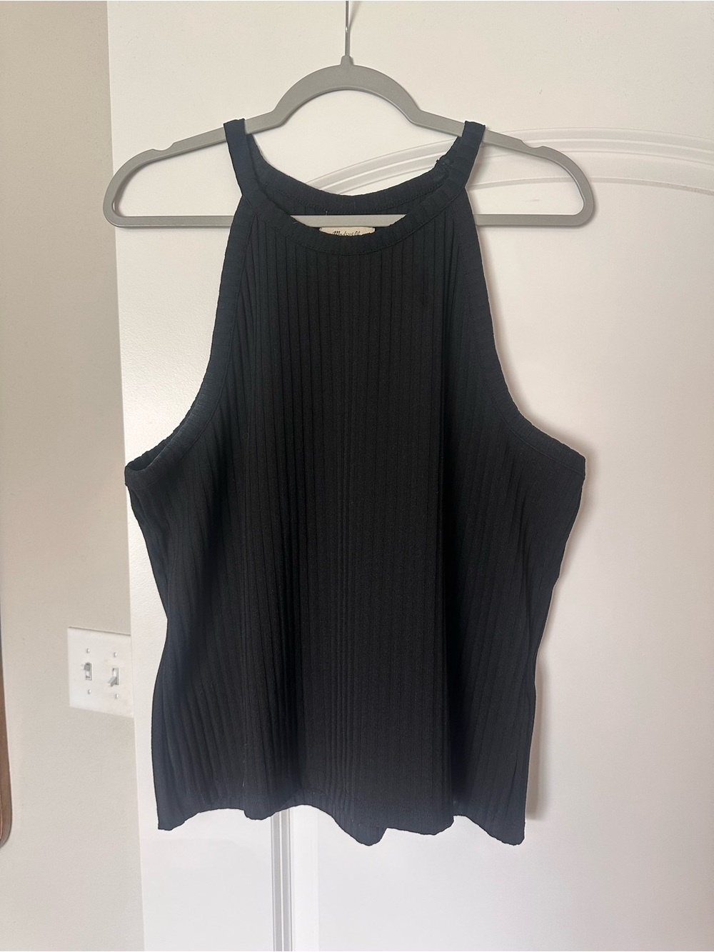 Madewell Black Ribbed Halter Tank Top XXL